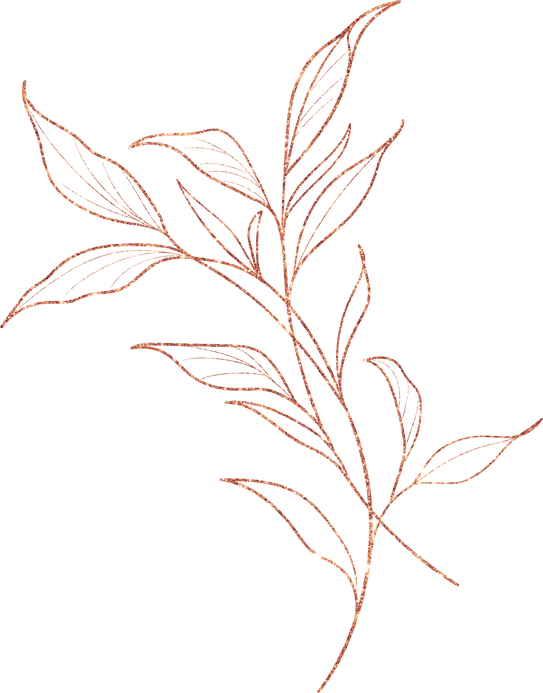 Rose Gold Botanical Flower Leaf